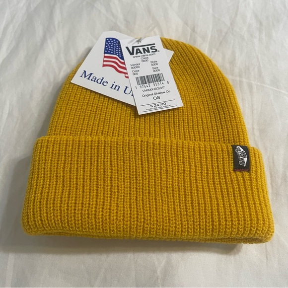 Vans Yellow Ribbed‎ Knit Beanie Hat - Picture 1 of 7